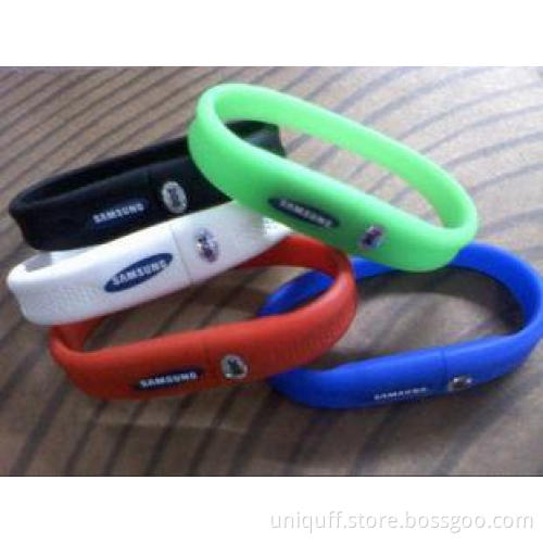 Green Silicone 32GB Wristband USB Flash Drive With Customiz